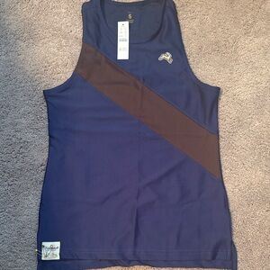 Tracksmith Blue and Brown Athletic Tank Top
